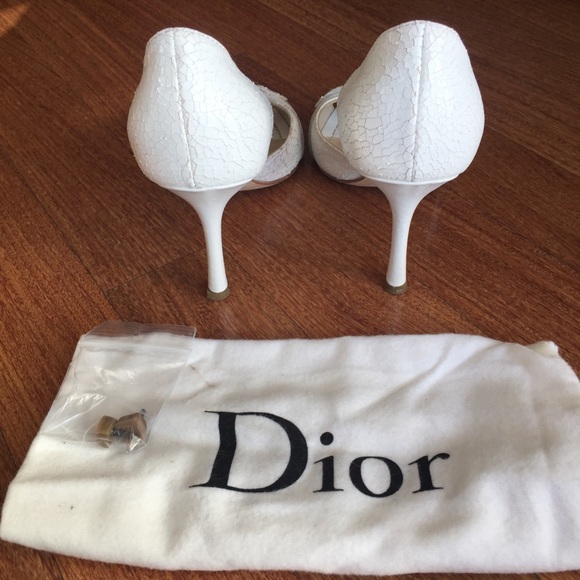 DIOR D”Orsay Peep Toe Metal Monogram C D Heels - Picture 4 of 5